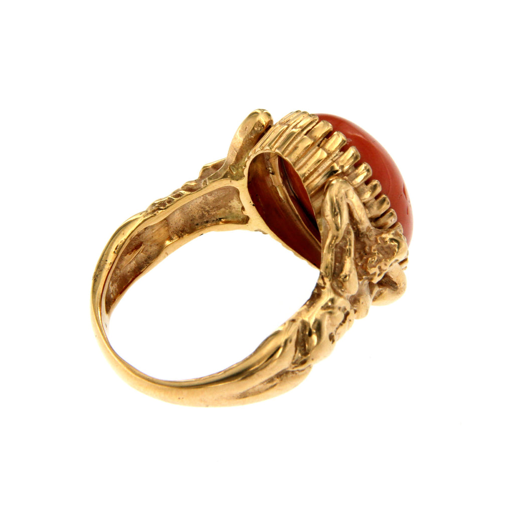 22k Yellow Gold Ring With Italian Red Coral at Best Price in Zurich |  Pegasi Gems & Jewellers